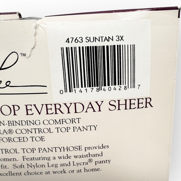 Kathie Lee Woman 2pk Control Top Pantyhose Suntan Queen 3X Everyday Sheer 4763 - Picture 5 of 5